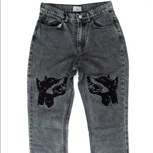 COPY - Ashley Williams Doberman Embroidered Jeans